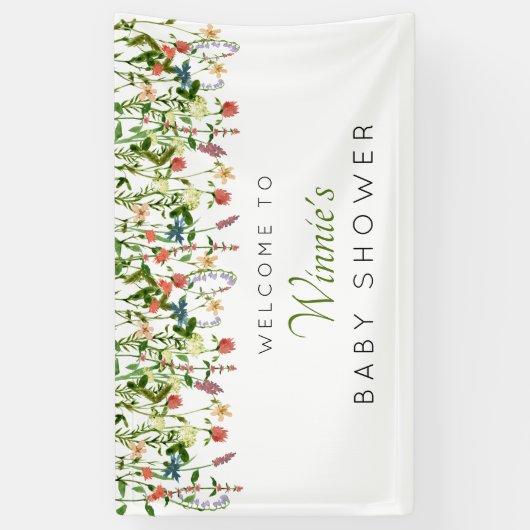 Wildflower Boho Baby shower Banner (Verticaal)