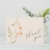 Wildflower Boho Baby shower bedankje Bedankkaart (Staand voorkant)