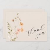 Wildflower Boho Baby shower bedankje Bedankkaart (Voorkant / Achterkant)