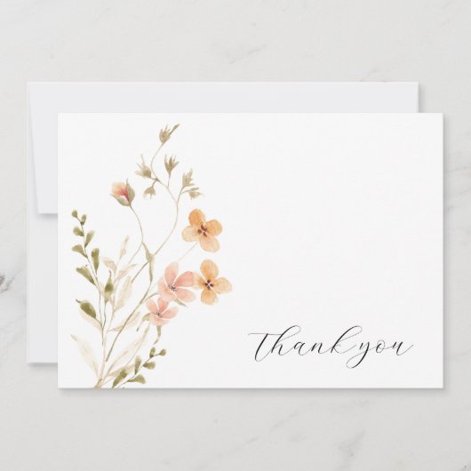 Wildflower Boho Baby shower bedankje Bedankkaart (Voorkant)