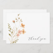 Wildflower Boho Baby shower bedankje Bedankkaart (Voorkant / Achterkant)