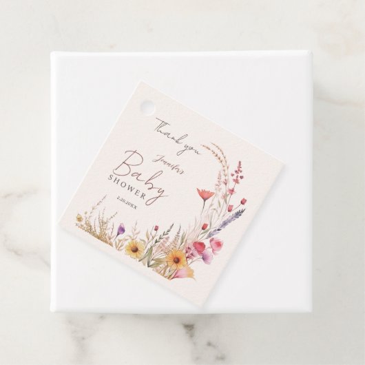 Wildflower Boho Baby shower Bedankjes Labels (In situ)
