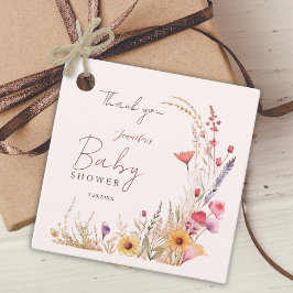 Wildflower Boho Baby shower Bedankjes Labels