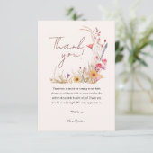 Wildflower Boho Baby shower Bedankkaart (Staand voorkant)