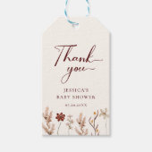 Wildflower Boho Baby Shower Bedankt Cadeaulabel (Voorkant)