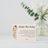 Wildflower Boho Baby shower BOEKEN VOOR BABY Informatiekaartje (Staand voorkant)