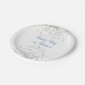 Wildflower Boho Baby shower Boy Blue Paper Bord (Gekanteld)