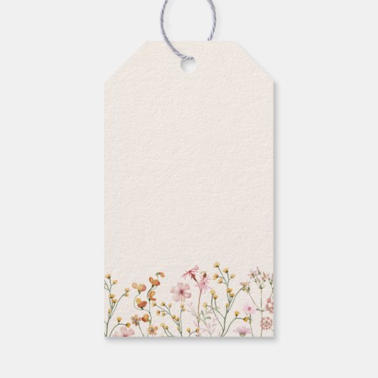 Wildflower Boho Baby Shower Cadeaulabel (Achterkant)