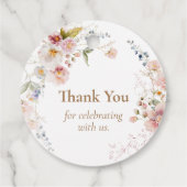 Wildflower Boho Baby shower Dank u Bedankjes Labels (Achterkant)