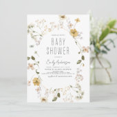 Wildflower Boho Baby shower Elegant Modern Kaart (Staand voorkant)