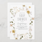 Wildflower Boho Baby shower Elegant Modern Kaart (Voorkant / Achterkant)