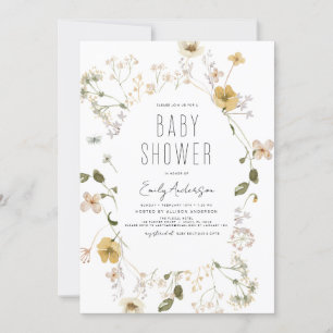 Wildflower Boho Baby shower Elegant Modern Kaart