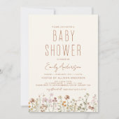 Wildflower Boho Baby shower Elegant Modern Kaart (Voorkant)