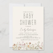 Wildflower Boho Baby shower Elegant Modern Kaart (Voorkant)