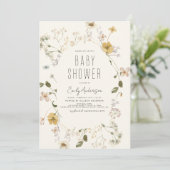 Wildflower Boho Baby shower Elegant Modern Kaart (Staand voorkant)