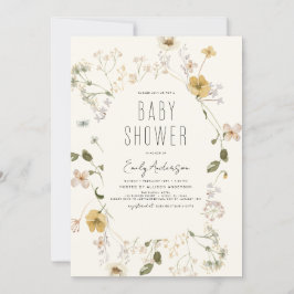 Wildflower Boho Baby shower Elegant Modern Kaart