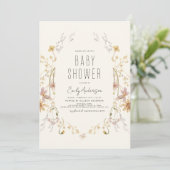 Wildflower Boho Baby shower Elegant Modern Kaart (Staand voorkant)