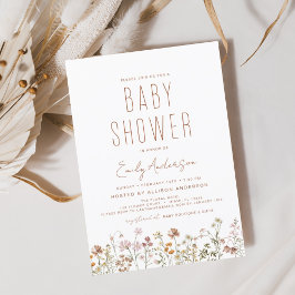 Wildflower Boho Baby shower Elegant Modern Kaart