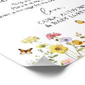 Wildflower Boho Baby shower Foto Guestbook Poster (Hoek)