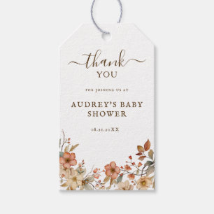 Wildflower Boho Baby shower Gift Label Cadeaulabel