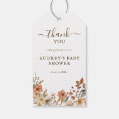 Wildflower Boho Baby shower Gift Label Cadeaulabel (Achterkant)