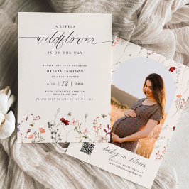 Wildflower Boho Baby shower groen Kaart