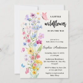 Wildflower Boho Baby shower Kaart