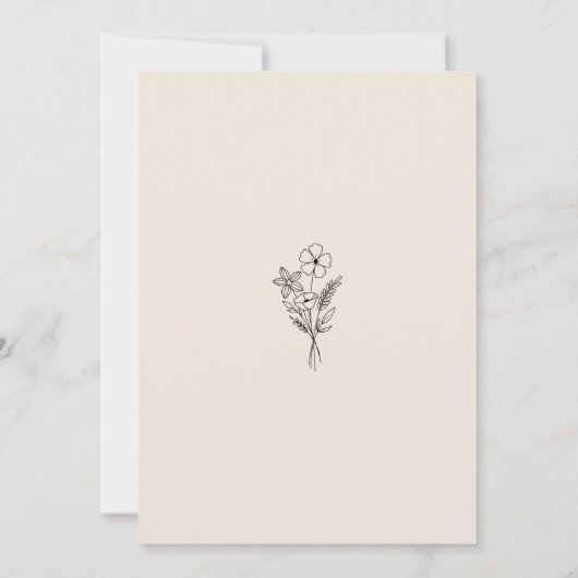 Wildflower Boho Baby shower Kaart (Achterkant)