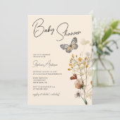 Wildflower Boho Baby shower Kaart (Staand voorkant)