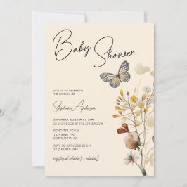 Wildflower Boho Baby shower Kaart
