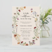 Wildflower Boho Baby shower Kaart (Staand voorkant)