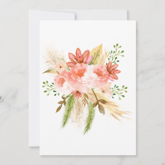 Wildflower Boho Baby shower Kaart (Achterkant)