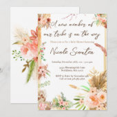 Wildflower Boho Baby shower Kaart (Voorkant / Achterkant)