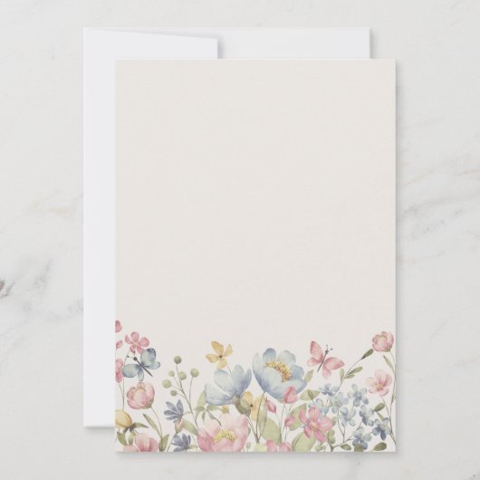 Wildflower Boho Baby shower Kaart (Achterkant)