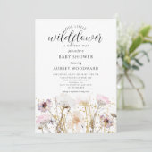 Wildflower Boho Baby shower Kaart (Staand voorkant)