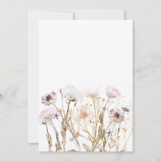 Wildflower Boho Baby shower Kaart (Achterkant)