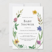 Wildflower Boho Baby shower Kaart (Voorkant)