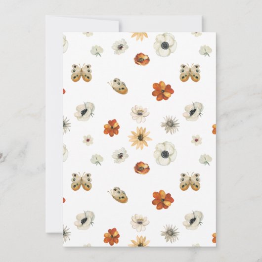 Wildflower Boho Baby shower Kaart (Achterkant)