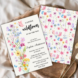 Wildflower Boho Baby shower Kaart