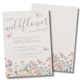 Wildflower Boho Baby shower Kaart