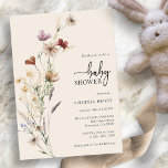 Wildflower Boho Baby shower Kaart<br><div class="desc">Deze stijlvolle en elegante uitnodiging voor baby shower is voorzien van prachtige handbeschilderde wildbloemen van waterverf die zijn gerangschikt als een prachtig boeket en elegant kalligrafiescript dat perfect is voor de baby showers van de lente, de zomer of de herfst. Zoek overeenkomende objecten in het Boho Wildflower Baby shower Collectie....</div>