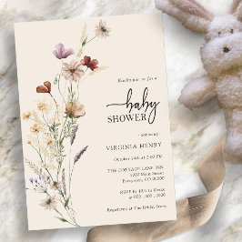 Wildflower Boho Baby shower Kaart