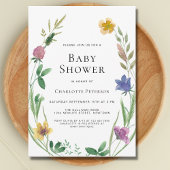 Wildflower Boho Baby shower Kaart