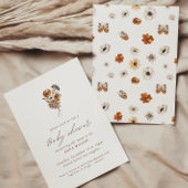 Wildflower Boho Baby shower Kaart