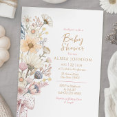 Wildflower Boho Baby shower Kaart