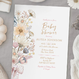 Wildflower Boho Baby shower Kaart