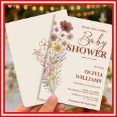 Wildflower Boho Baby shower Kaart