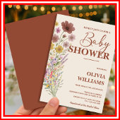 Wildflower Boho Baby shower Kaart