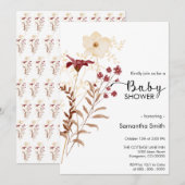 Wildflower Boho baby shower Kaart (Voorkant / Achterkant)