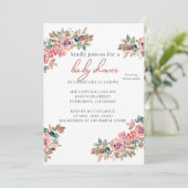 Wildflower Boho Baby shower Kaart (Staand voorkant)
